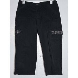 🖤 Lee Sinfully Soft Capri Pants Women's 8 Black Casual 🖤